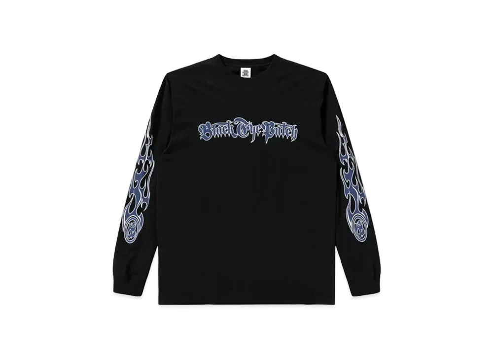 Black Eye Patch Tribal Flames L/S Tee "Black"