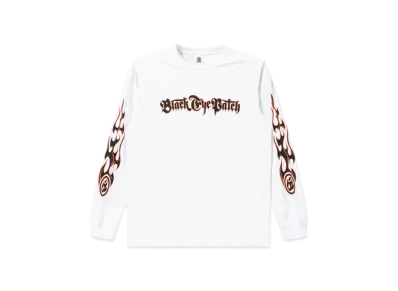 Black Eye Patch Tribal Flames L/S Tee "White"