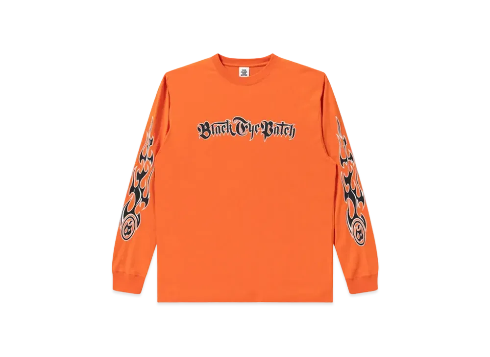Black Eye Patch Tribal Flames L/S Tee "Orange"