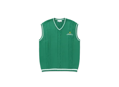 Black Eye Patch Royal Crown Logo Knit Vest "Green"