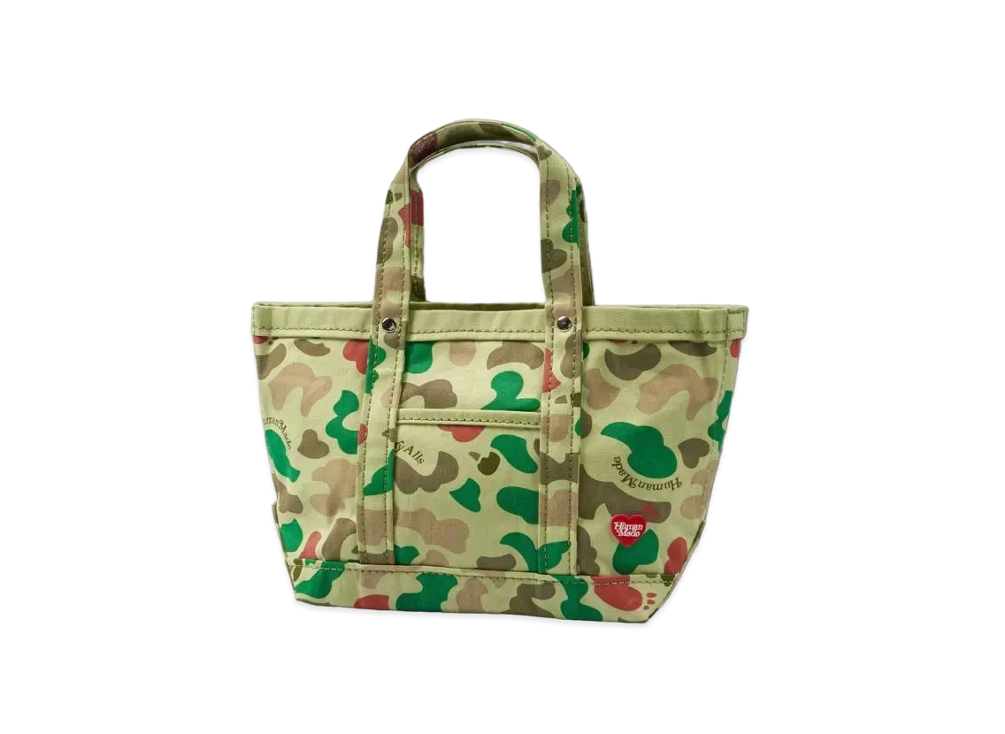 HUMAN MADE x Girls Don'T Cry Heart Camo Tote Bag Small "Green" / VERDY
