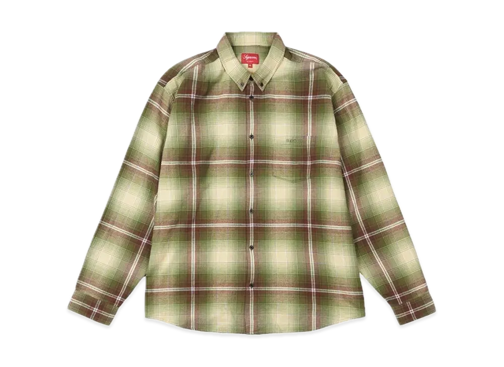 Supreme Shadow Plaid Flannel Shirt "Green"