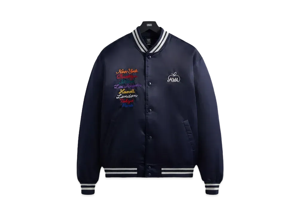 Kith New York to the World Satin Bomber Jacket "Nocturnal"