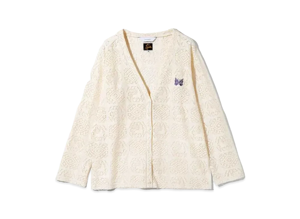 Needles x Sasquatchfabrix. V Neck Cardigan - Jah Lion Race "Natural"