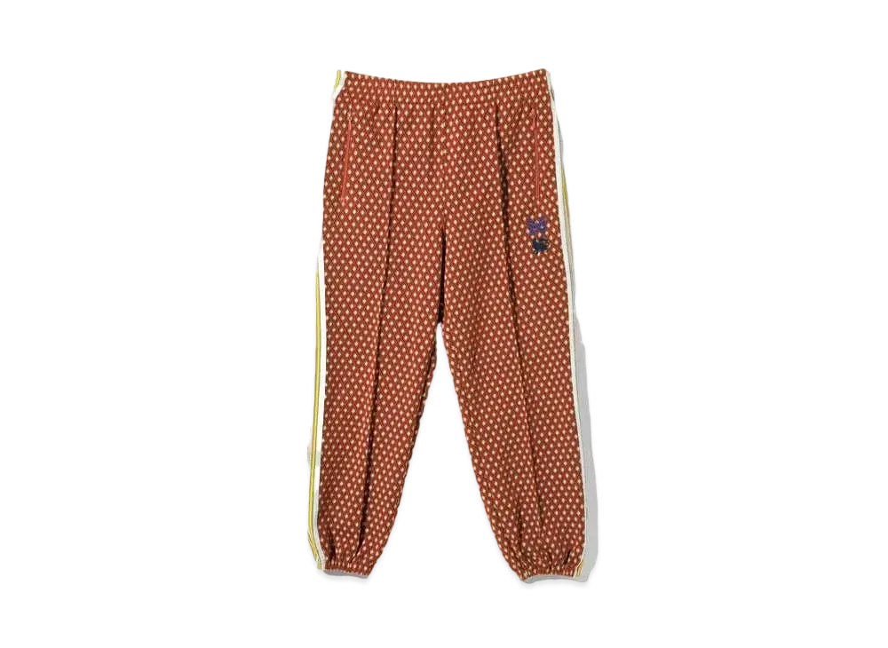 Needles x Sasquatchfabrix. Zipped Track Pant- Diamond Jq. "Orange"