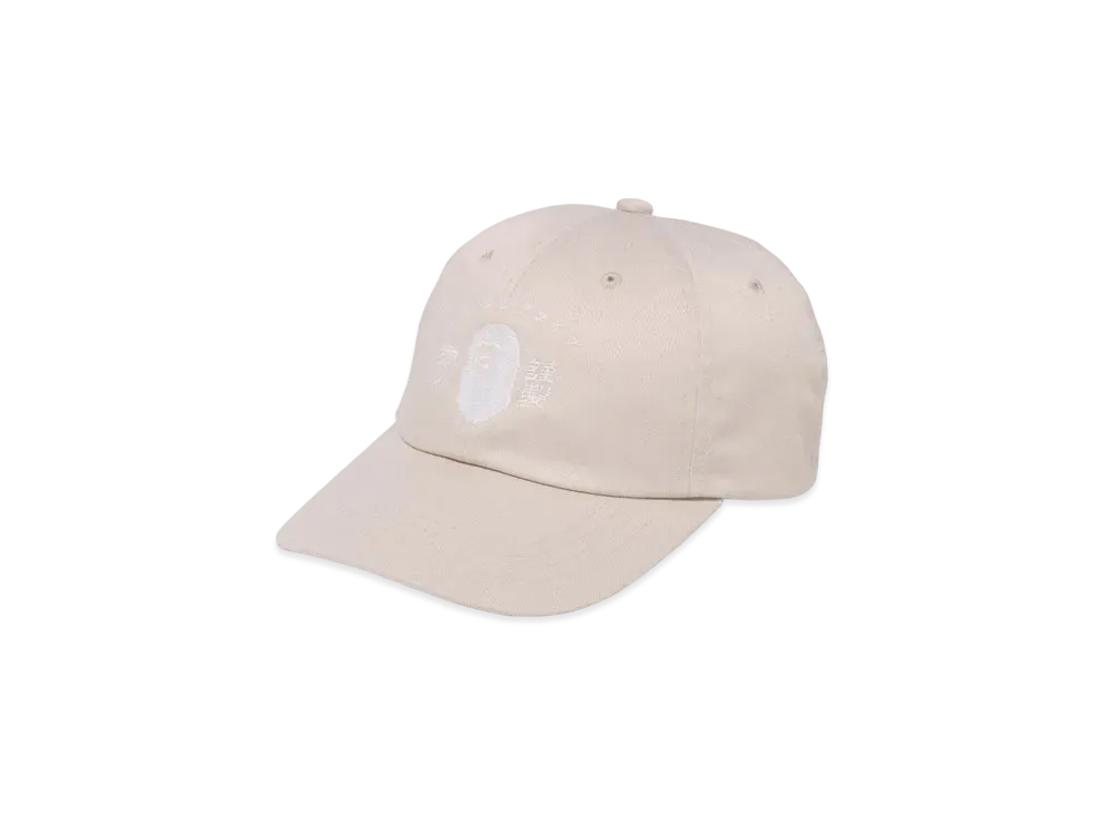 A BATHING APE Japanese Motif Panel Cap "Ivory"