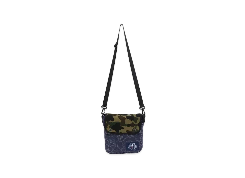 A BATHING APE ABC Camo Shoulder Bag "Navy"