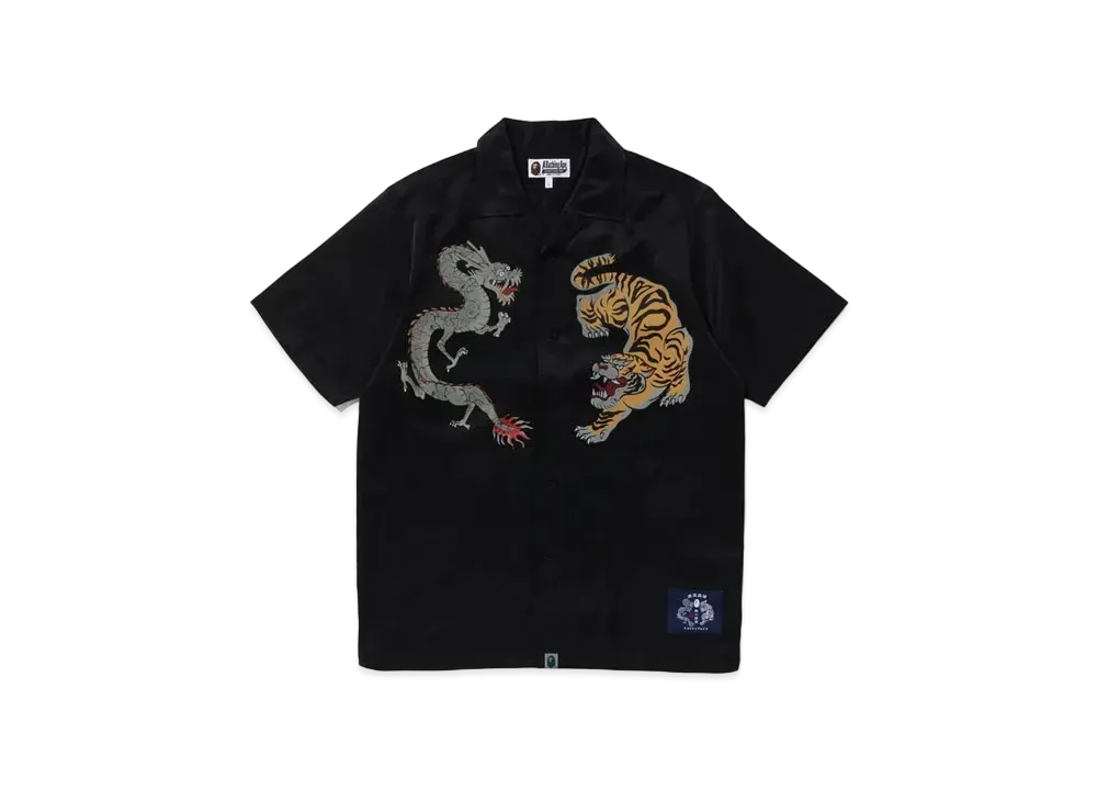 A BATHING APE Japanese Motif Relaxed Fit S/S Shirt "Black"
