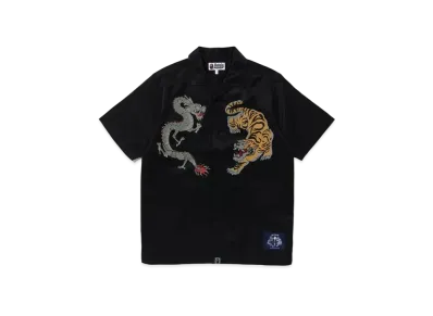 A BATHING APE Japanese Motif Relaxed Fit S/S Shirt "Black"