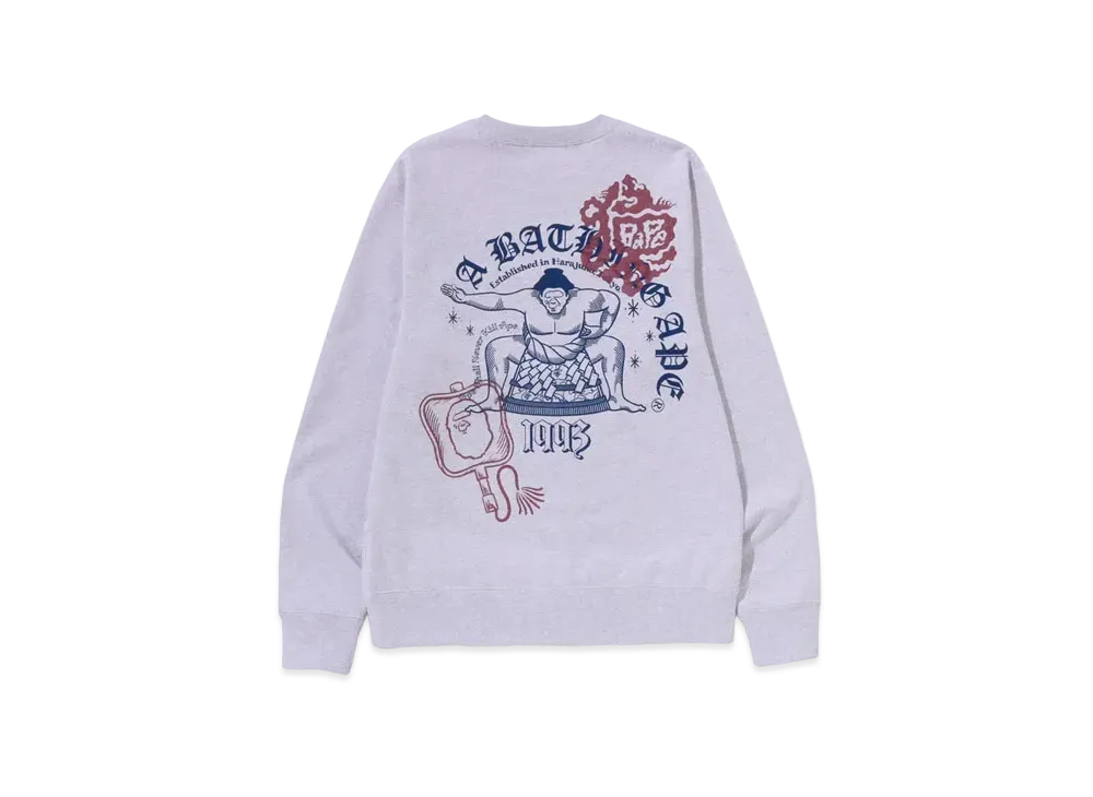 A BATHING APE Japan Culture Sumo Crewneck "Gray"