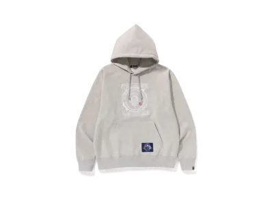 A BATHING APE Japanese Motif Relaxed Fit Pullover Hoodie "Navy"