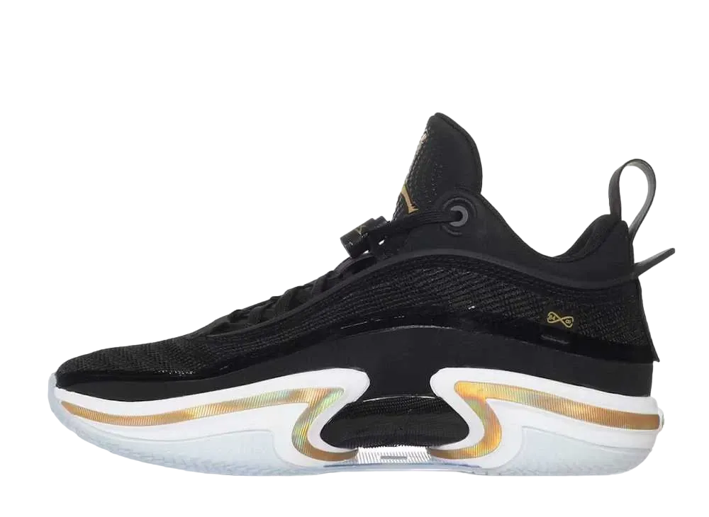 ナイキ エアジョーダン36 ロー "ブラック ゴールド" (クリア ソール)