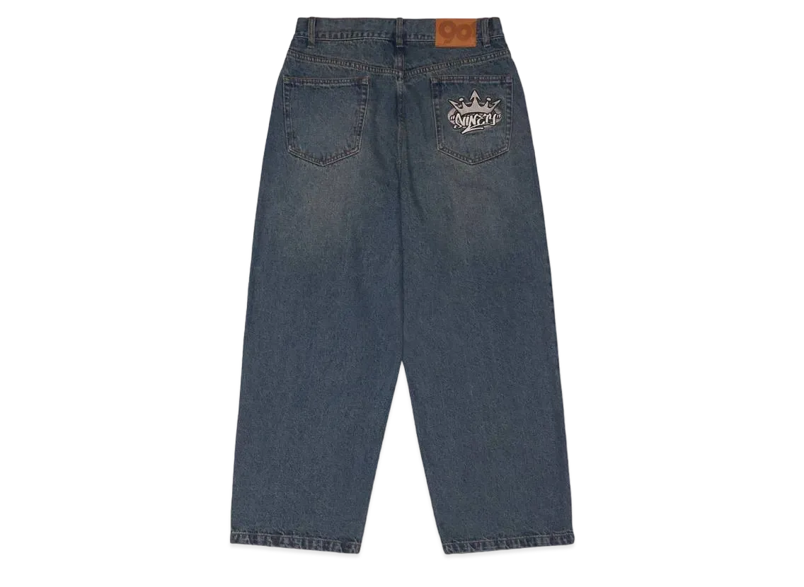 9090 King Logo Vintage Like Denim "Indigo"
