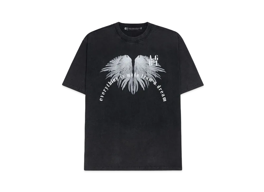 A GOOD BAD INFLUENCE "EVERYTHING IS MADE FROM A DREAM" WASHED T-SHIRT "BLACK"