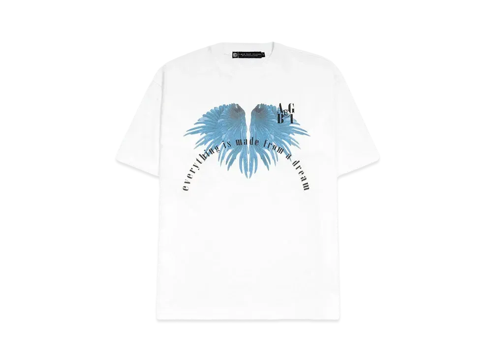 A GOOD BAD INFLUENCE "EVERYTHING IS MADE FROM A DREAM" WASHED T-SHIRT "WHITE"