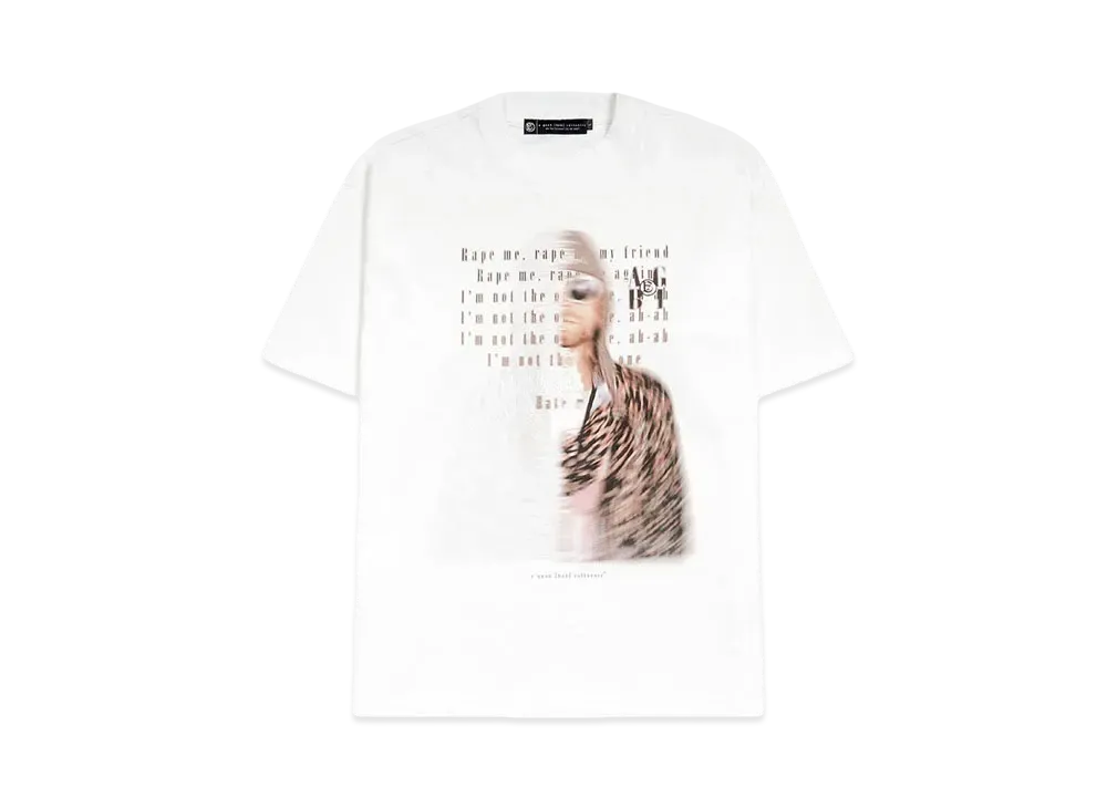 A GOOD BAD INFLUENCE RAPE ME WASHED T-SHIRT "WHITE"