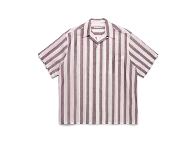WACKO MARIA SOKTAS / Striped Open Collar Shirt "Brown"