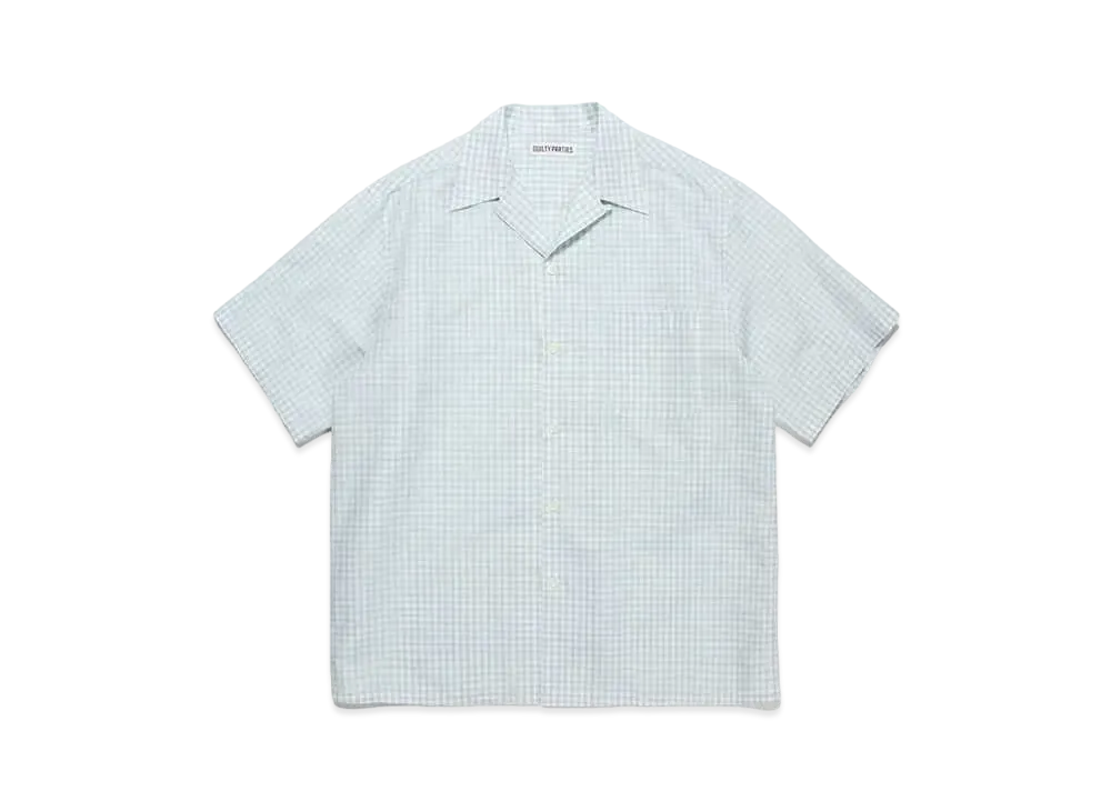 WACKO MARIA Check Open Collar Shirt "Green"