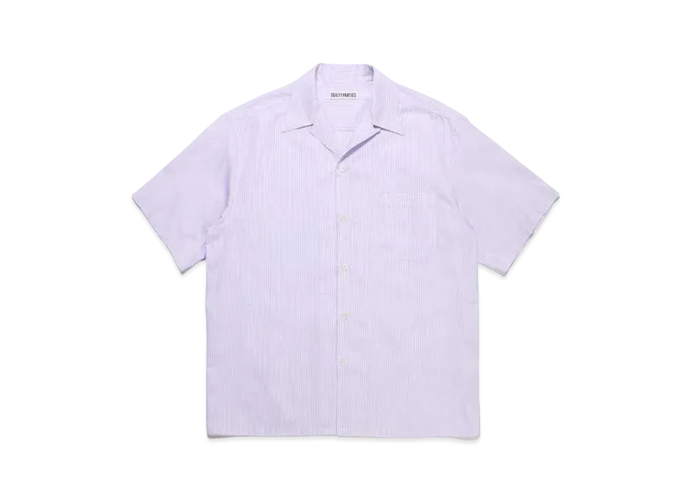 WACKO MARIA SOKTAS / Striped Open Collar Shirt "Purple"