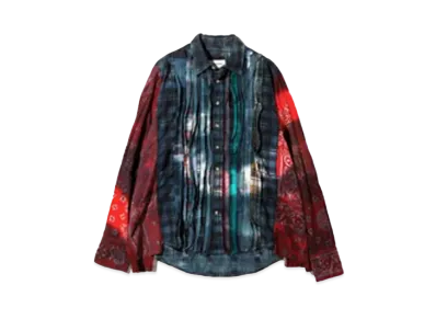 Needles x MIYAGIHIDETAKA Ribbon Wide Shirt / Tie Dye - Flannel + Bandana "Type 2"