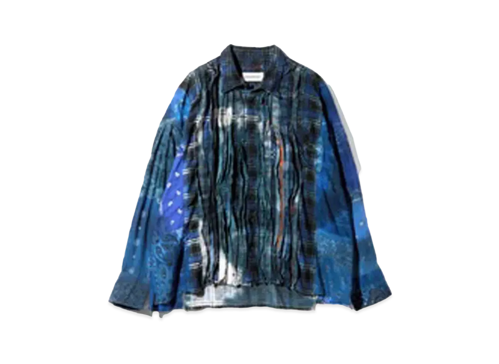 Needles x MIYAGIHIDETAKA Ribbon Wide Shirt / Tie Dye - Flannel + Bandana "Type 4"