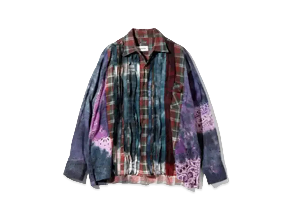 Needles x MIYAGIHIDETAKA Ribbon Wide Shirt / Tie Dye - Flannel + Bandana "Type 5"