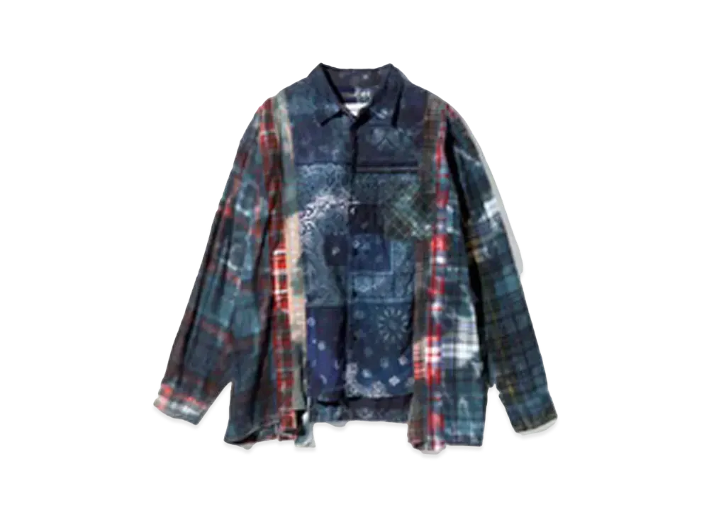 Needles x MIYAGIHIDETAKA 7 Cuts Wide Shirt / Tie Dye - Flannel + Bandana "Type 1"