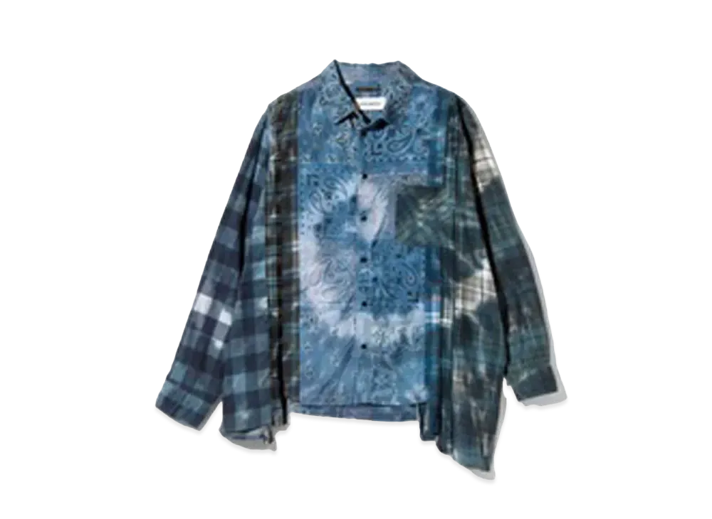 MIYAGIHIDETAKA ネルシャツ Needles x MIYAGIHIDETAKA 7 Cuts Wide Shirt / Tie Dye - Flannel +