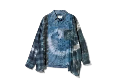 Needles x MIYAGIHIDETAKA 7 Cuts Wide Shirt / Tie Dye - Flannel + Bandana "Type 2"