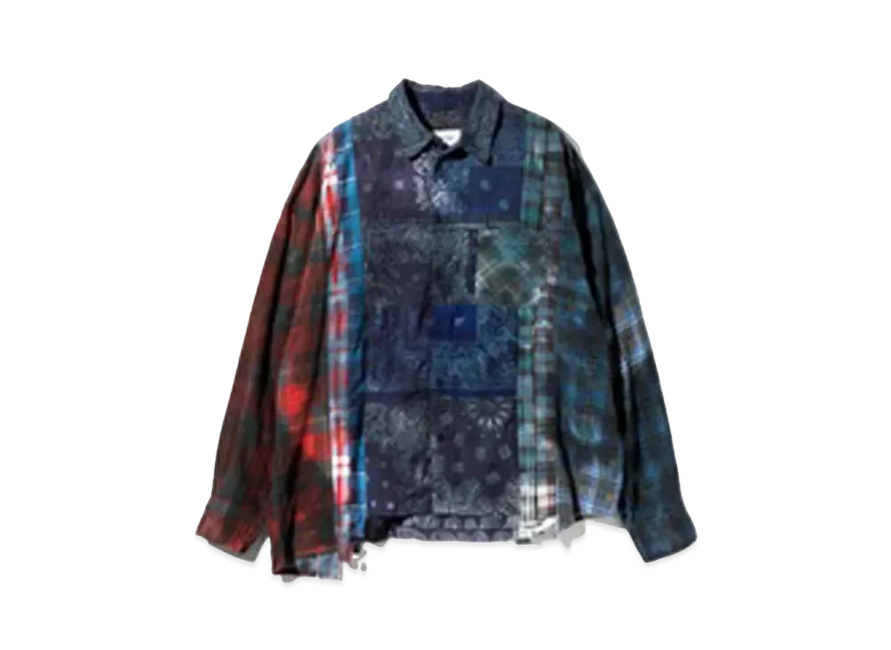 Needles x MIYAGIHIDETAKA 7 Cuts Wide Shirt / Tie Dye - Flannel + Bandana "Type 3"