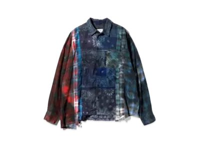 Needles x MIYAGIHIDETAKA 7 Cuts Wide Shirt / Tie Dye - Flannel + Bandana "Type 3"