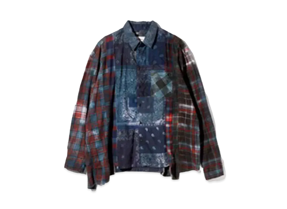 Needles x MIYAGIHIDETAKA 7 Cuts Wide Shirt / Tie Dye - Flannel + Bandana "Type 4"