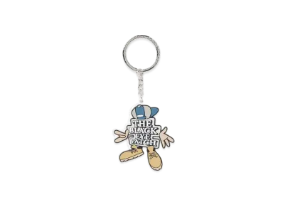 Black Eye Patch OG Boy Rubber Keychain "White"