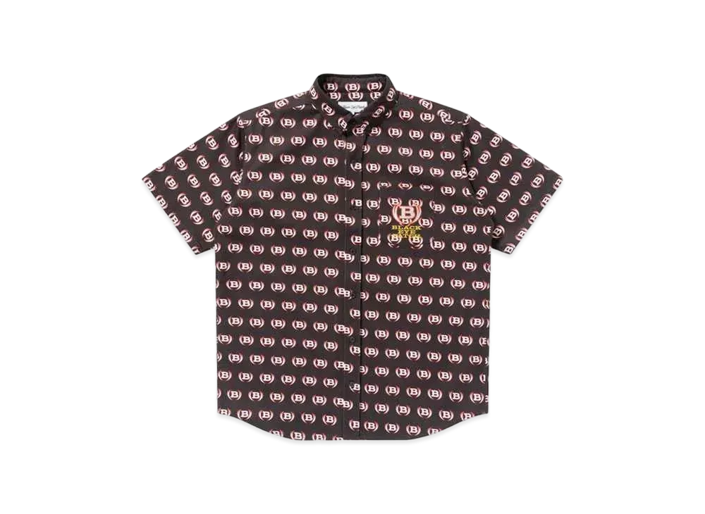 Black Eye Patch Winged Logo Patterned S/S Shirt "Black"