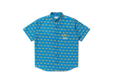 Black Eye Patch Winged Logo Patterned S/S Shirt "Blue"