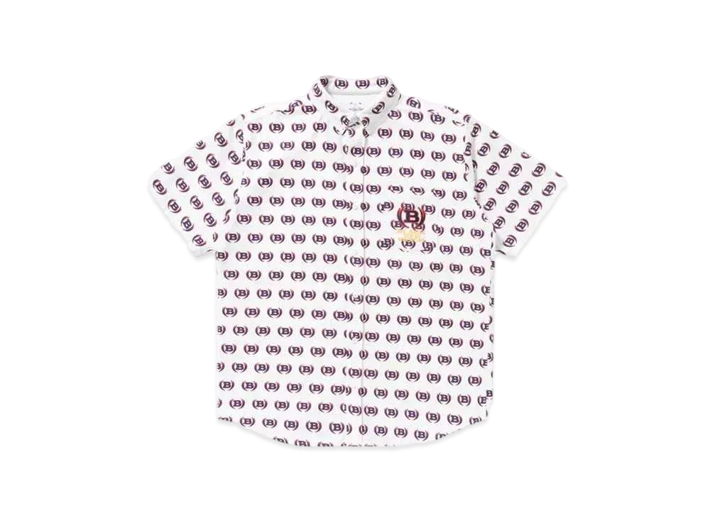 Black Eye Patch Winged Logo Patterned S/S Shirt "White"