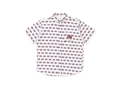 Black Eye Patch Winged Logo Patterned S/S Shirt "White"