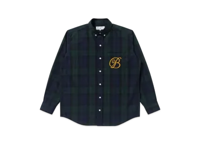 Black Eye Patch B Emblem Checked L/S Shirt "Green/Navy"