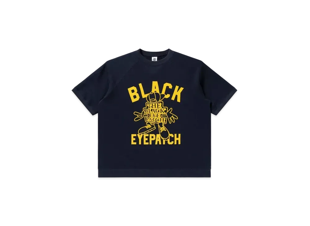 Black Eye Patch OG Boy Raglan Sweat Tee "Navy"