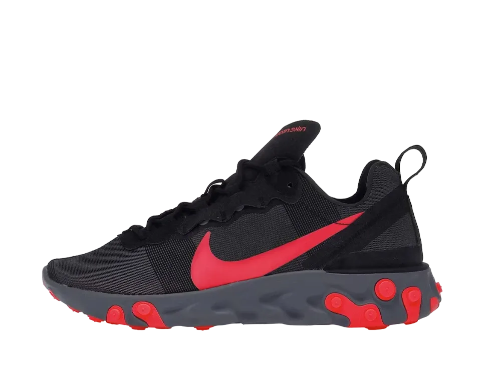 ナイキ ウィメンズ リアクト エレメント 55 "ブラック ソーラー レッド"