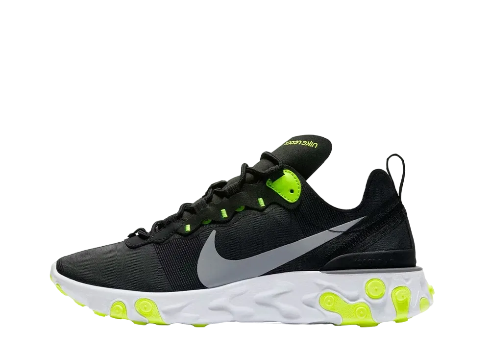 ナイキ ウィメンズ リアクト エレメント 55 "ブラック/ボルト クール グレイ"