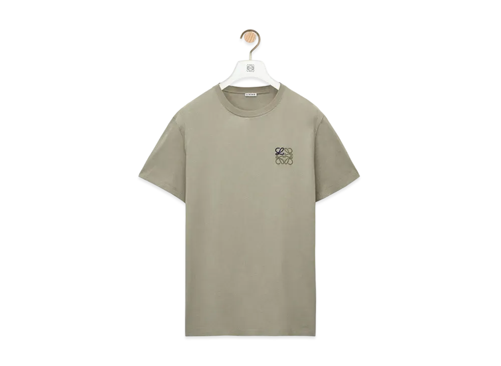 LOEWE Men's Anagram T-shirt In Cotton "Sage"