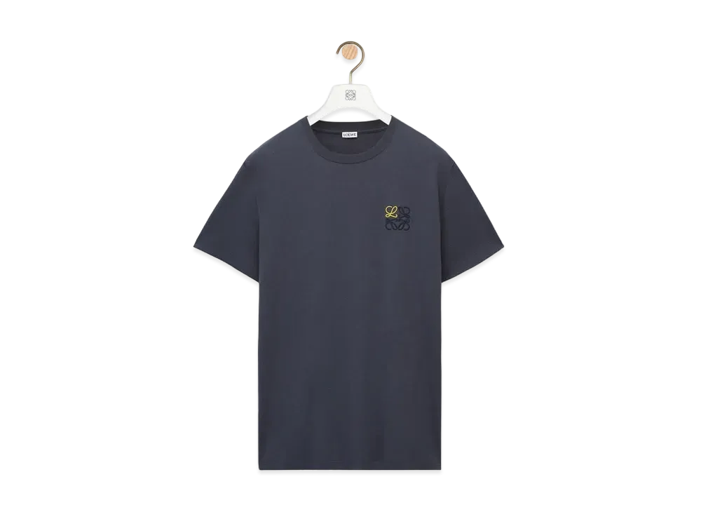 LOEWE Men's Anagram T-shirt In Cotton "Onyx Blue"