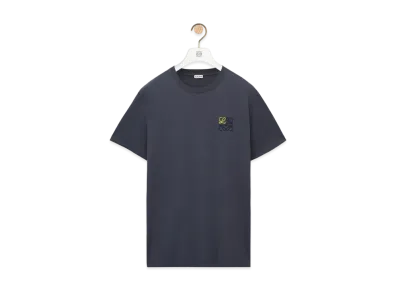 LOEWE Men's Anagram T-shirt In Cotton "Onyx Blue"