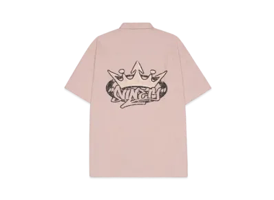 9090 King Logo Open Collar Shirts "Salmon pink"