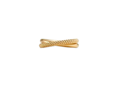 Bottega Veneta Intreccio Interlocking Double Ring "Yellow Gold"