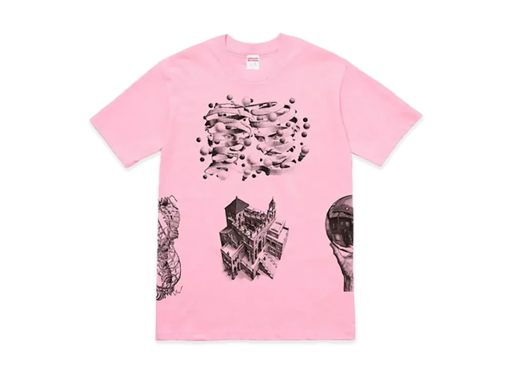 シュプリーム M.C.エッシャー コラージュ Tシャツ "ピンク"