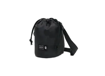 A BATHING APE x PORTER Solid Camo Drawstring Bag "Black"
