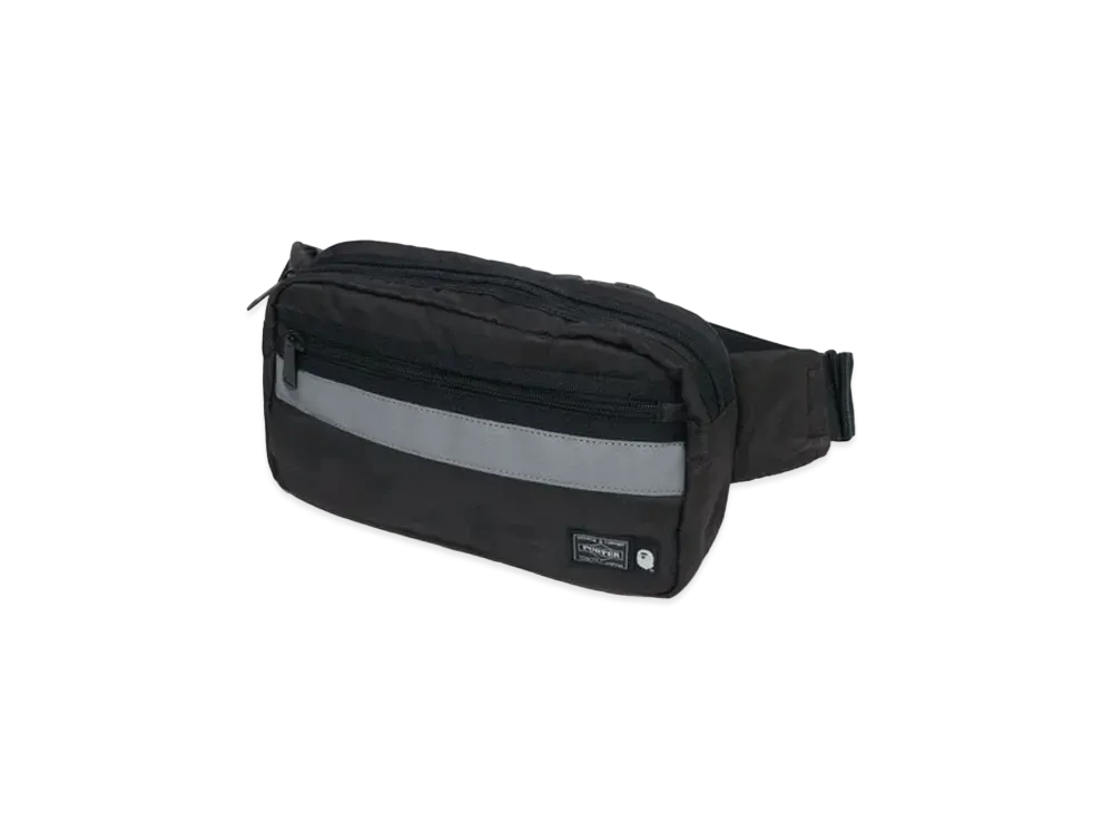 A BATHING APE x PORTER Solid Camo Waist Bag "Black"