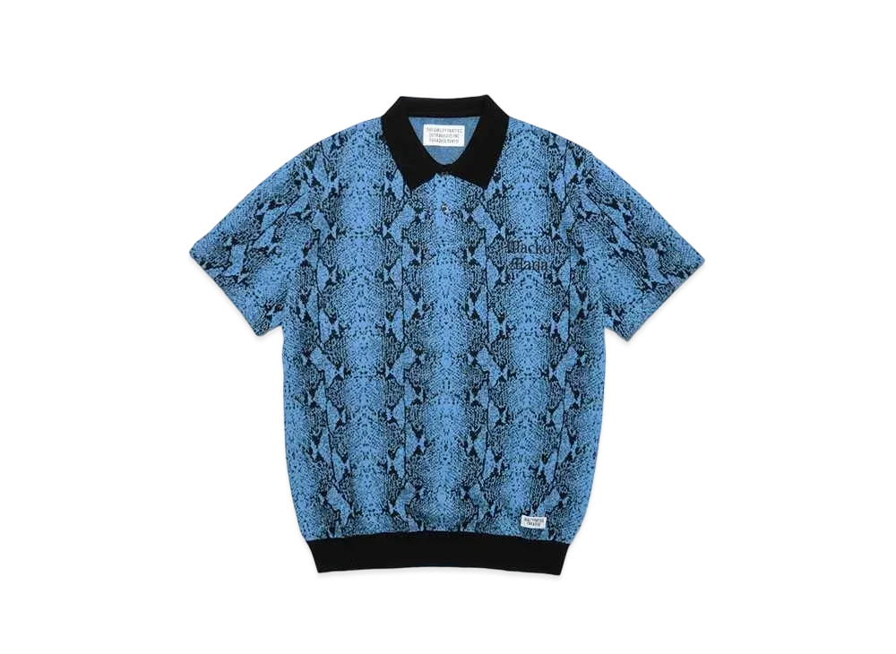 WACKO MARIA Python Knit Jacquard Polo Shirt 